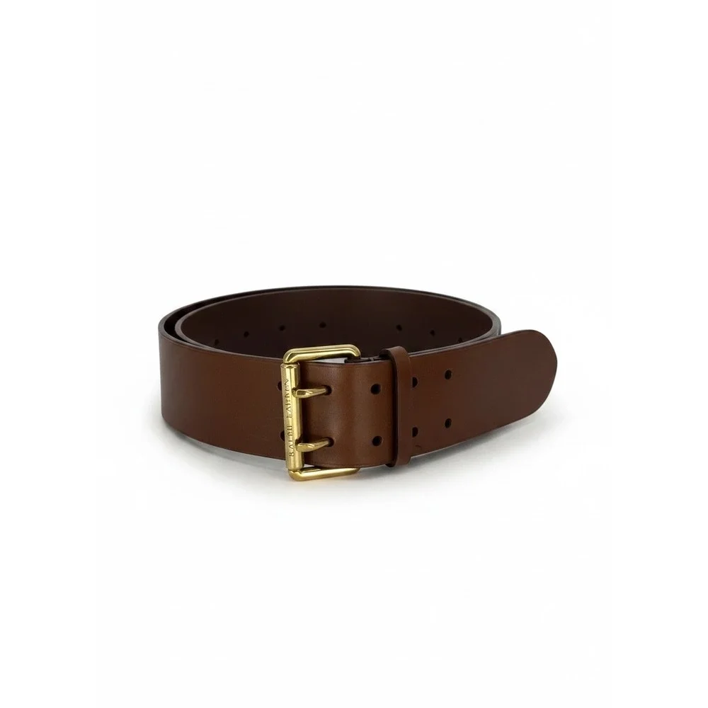 Ralph Lauren Collection Leather Double-Prong Belt Brown Size S